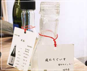 一合ずつ、専用ボトルで供される日本酒。