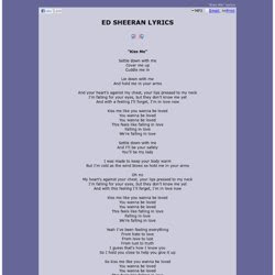 Kiss Me Lyrics Ed - LyricsWalls