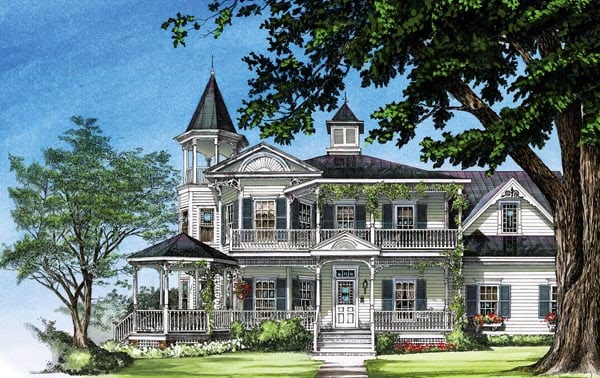 Farmhouse Southern Victorian House Plan 86291