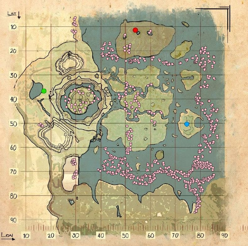 Ark Survival Evolved The Island Resource Map Maping Resources