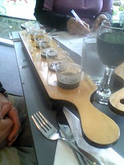 Cascade Brewery beer tasting board