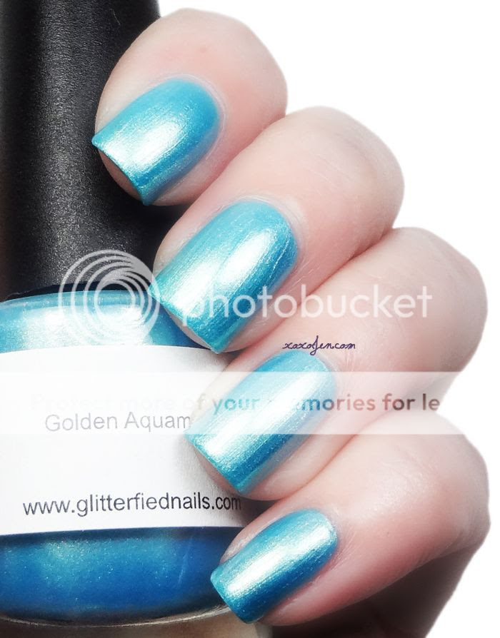 xoxoJen's swatch of Golden Aquamarine from Glitterfied Nails