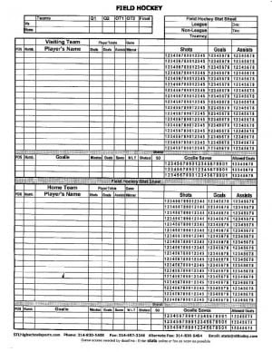 Sample Hockey Score Sheet - baileyalmarev