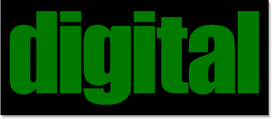 Adobe Photoshop Text Effects: The image after applying the new color to the text.