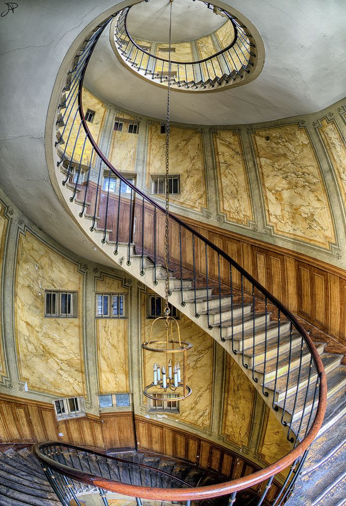 Staircase at La Galerie Vivienne, Paris, France