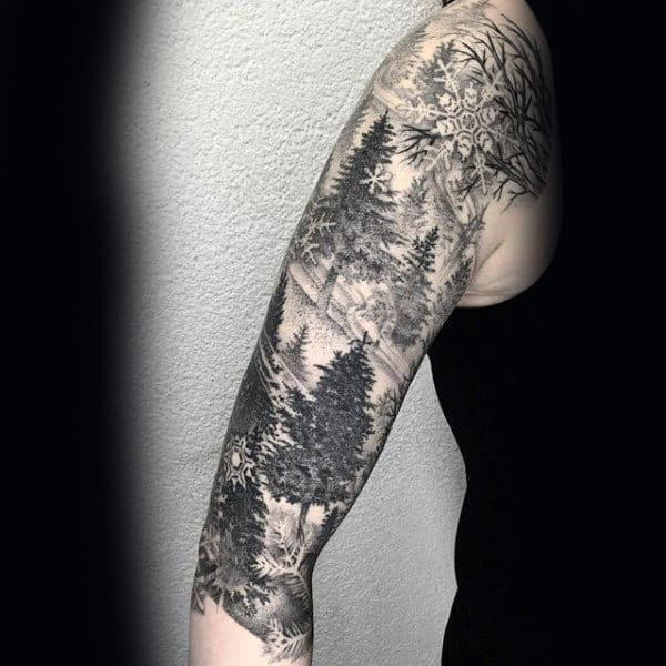Half Sleeve Tree Tattoos For Men