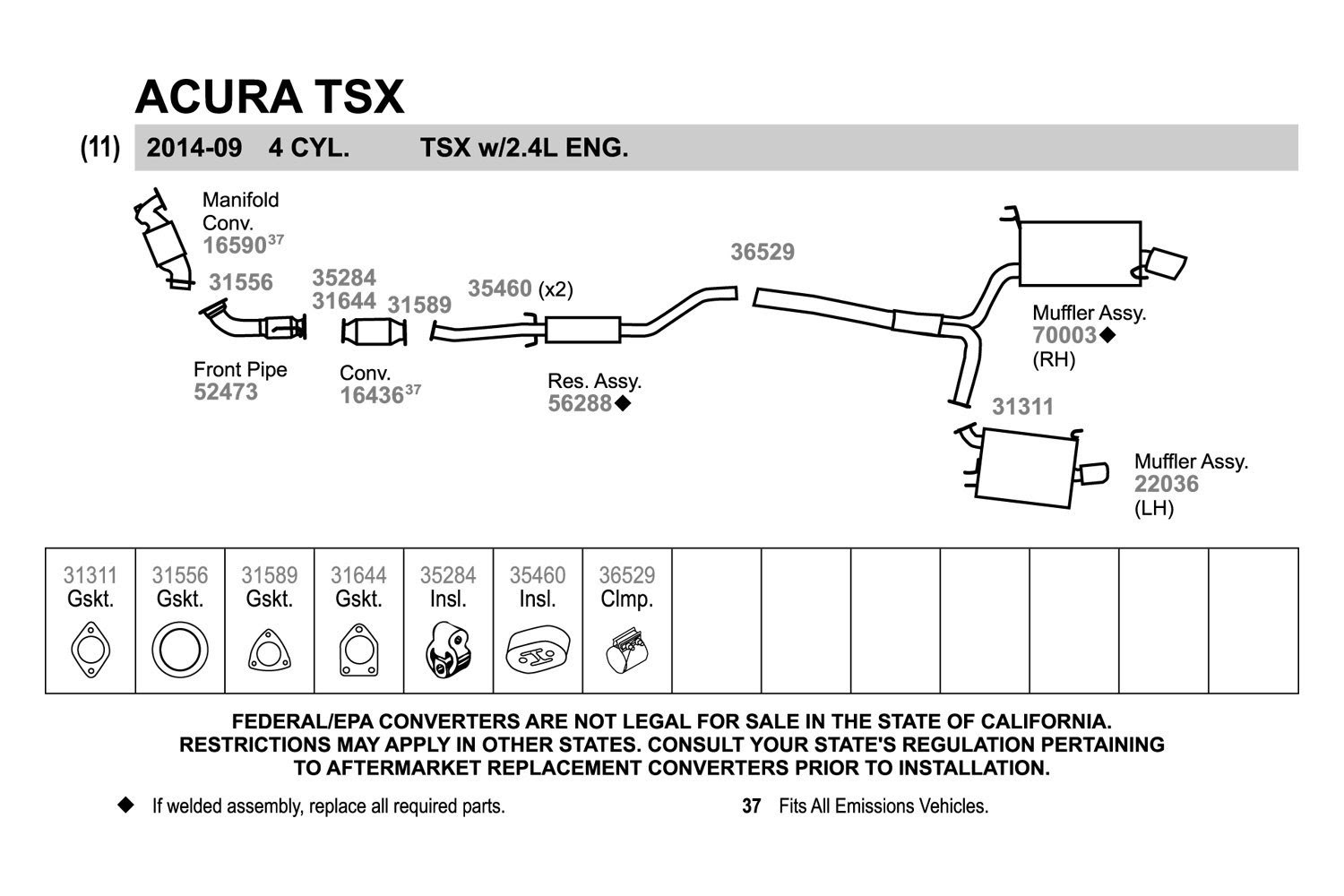 Acura Tsx Catalytic Converter