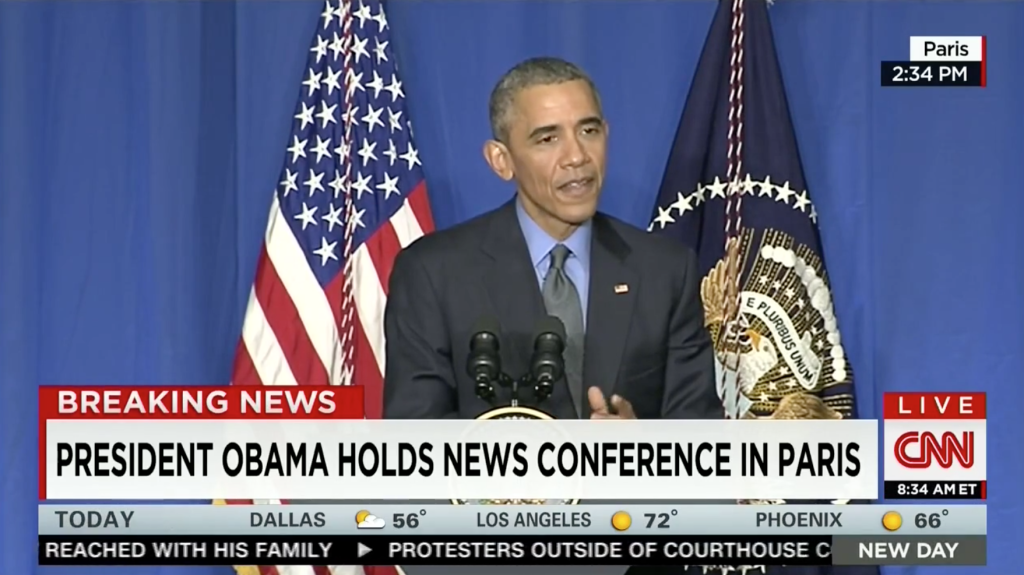 Obama press conference in Paris