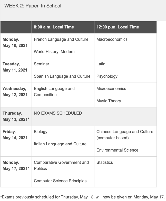 May 2022 Ap Exam Schedule 2022 Ap Testing Schedule - Festival Schedule 2022