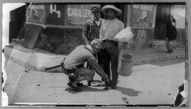 [U.S. Naval occupation of Vera Cruz, Mexico: Searching Mexican for weapons at Vera Cruz]