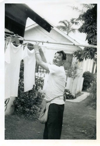 Chuck hanging clothes