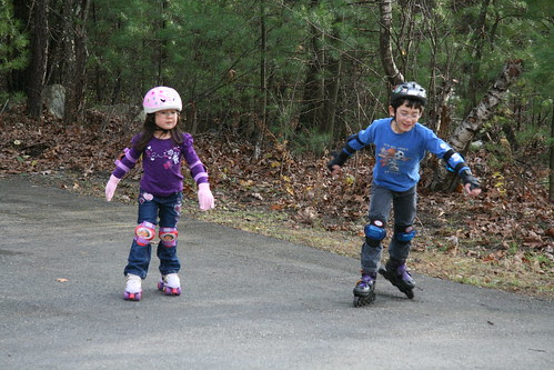 Dova and Adam rollerskate and rollerblade