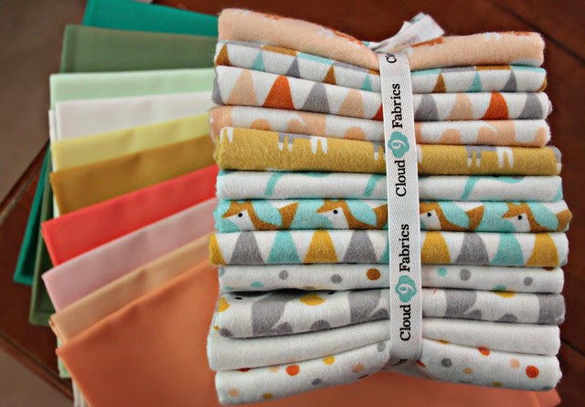 Mmmm... I love these together! An AGF Pure Element bundle from Stash Fabrics and Made By Rae's new Fanfare collection for Cloud9 Fabrics!