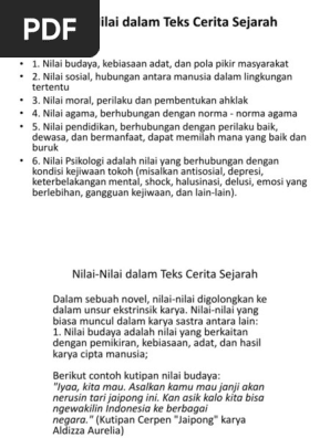 Contoh Nilai Nilai Kehidupan Dalam Cerpen Download File Guru