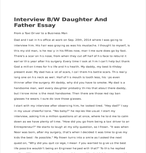 Sample Narrative Interview Essay New Sample P