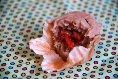 Strawberry Thyme Stuffed Cupcakes