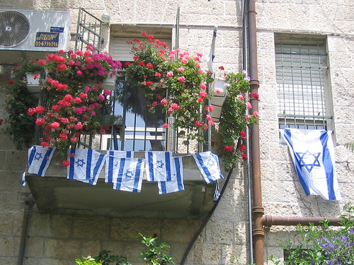 Flowers and flags