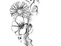 Tattoo Violet Flower Line Drawing