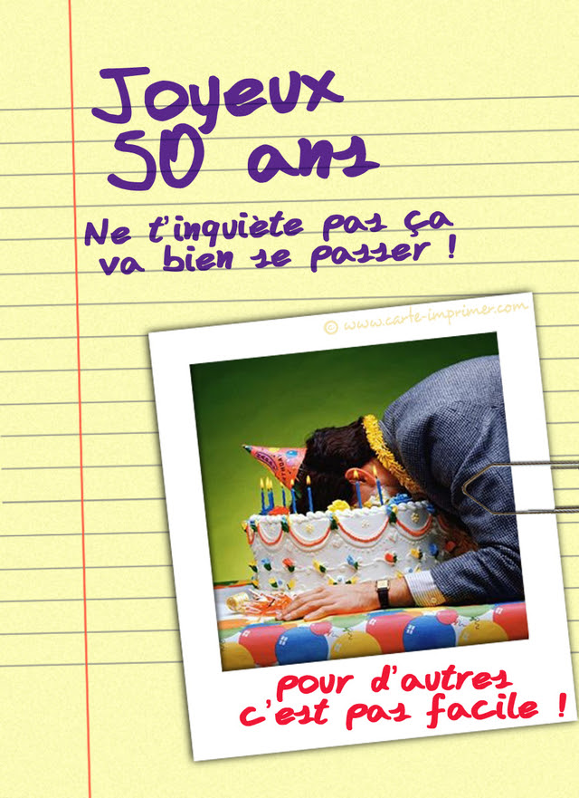 Carte Anniversaire Humoristique A Imprimer 50 Ans Karima