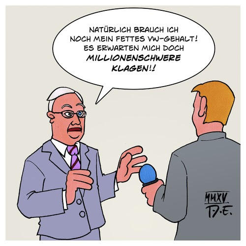 Winterkorn wehrt sich (medium) Cartoon: Winterkorn wehrt sich (medium) by Timo Essner tagged martin,winterkorn,manager,gehälter,abfindung,betrug,vw,volkswagen,schadensersatzklagen,karikatur,cartoon,timo,essner,martin,winterkorn,manager,gehälter,abfindung,betrug,vw,volkswagen,schadensersatzklagen,karikatur,cartoon,timo,essner