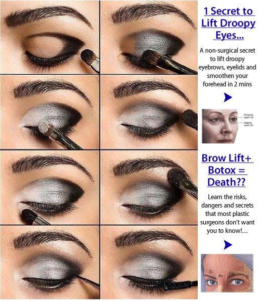 How to apply eye makeup on sagging eyelids