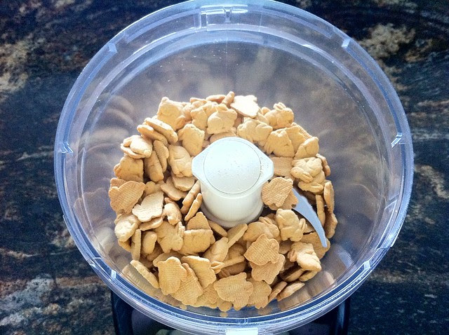 Bunny Grahams in Food Processor