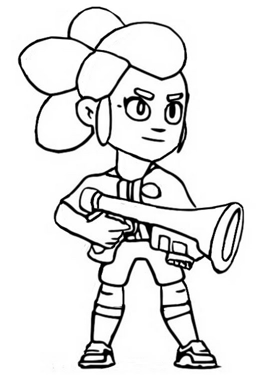Brawl Stars Psg Shelly Coloring Pages Coloring And Drawing - coloriage chelly brawl stars