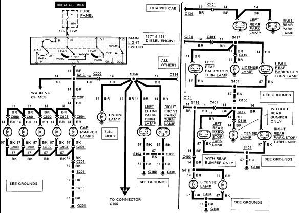 1990 Ford F350 Rear Light Wiring