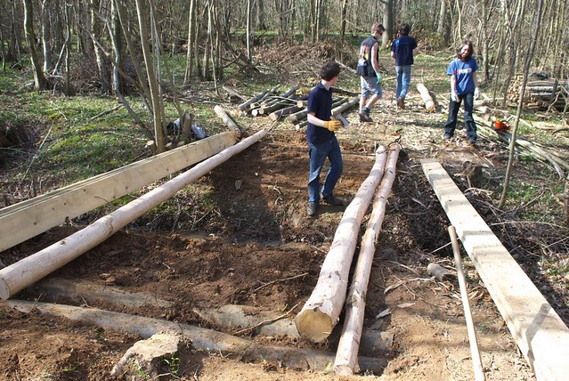 DSC_3723 Building a log bridge