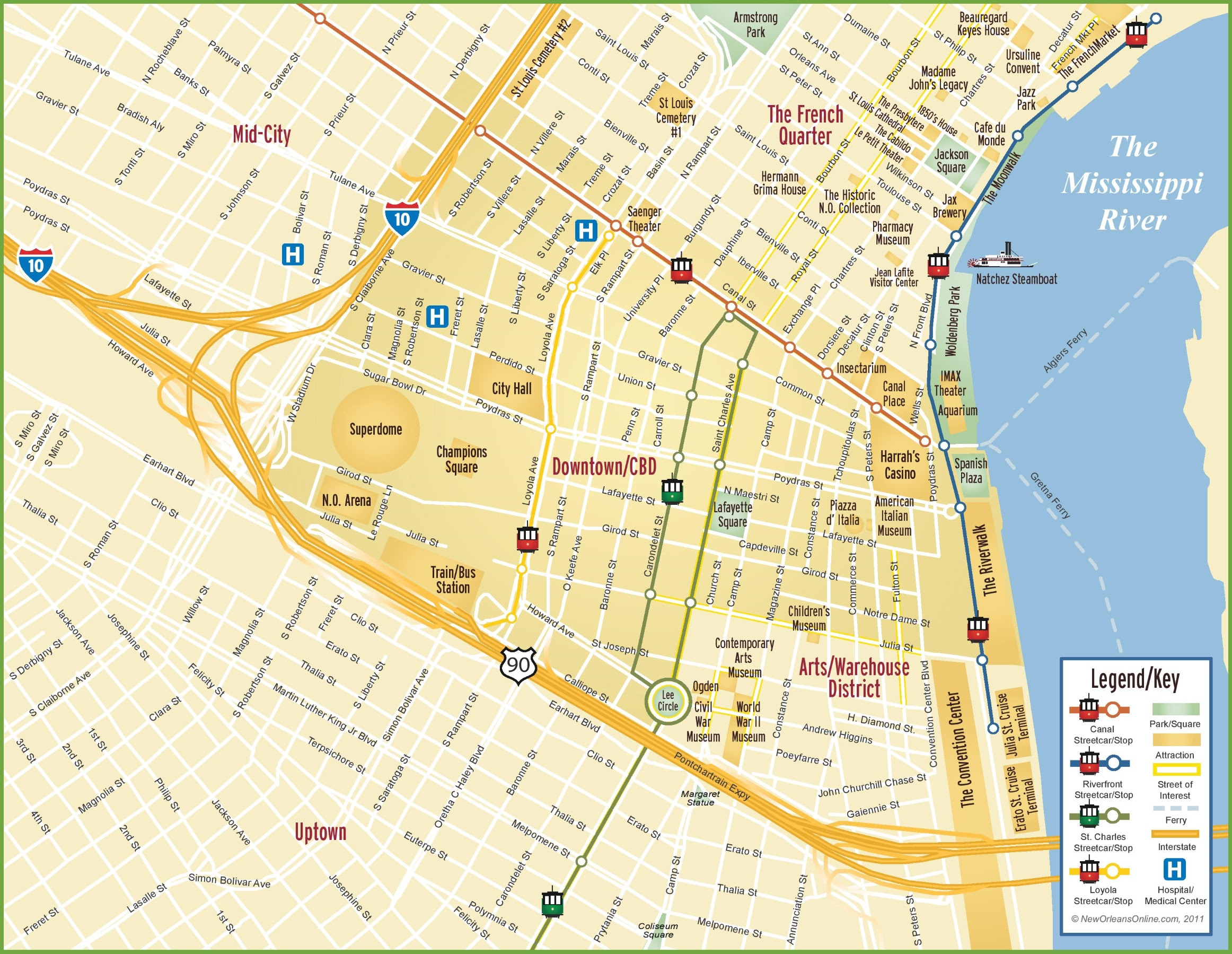 New Orleans Downtown Map | Zoning Map