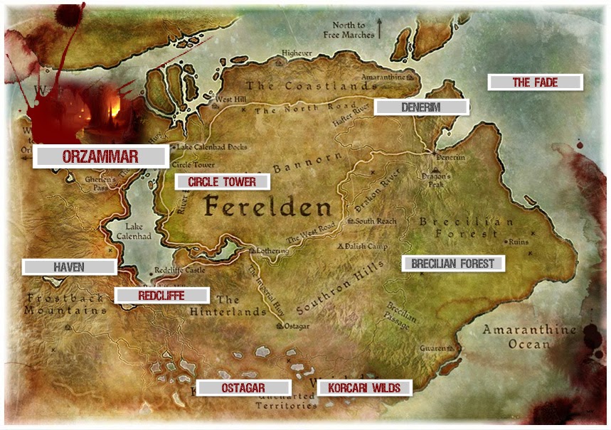 Quotes Tattoo Dragon Age Origins Map Ферелдена (map of occupied ferelden). 