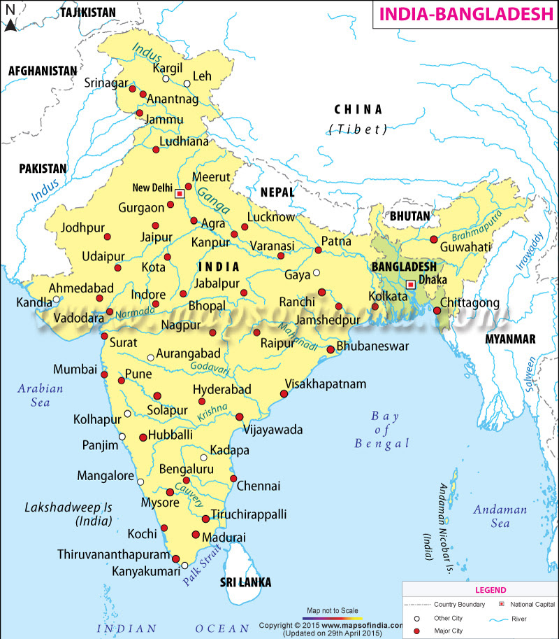 Map Of India And Bangladesh ASYAGRAPHICS