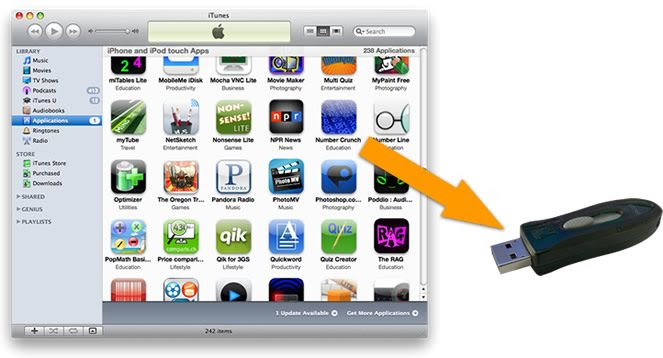Copy app to flash drive by dragging and dropping