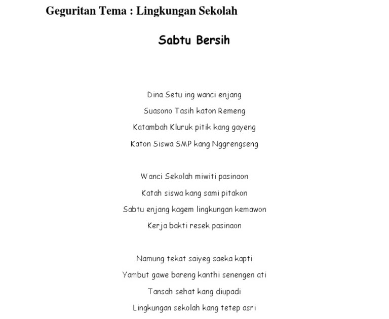 Puisi Tentang Lingkungan Sekolah 4 Bait Kt Puisi