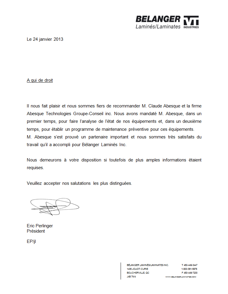 Letter Of Application Lettre De Reference Canada