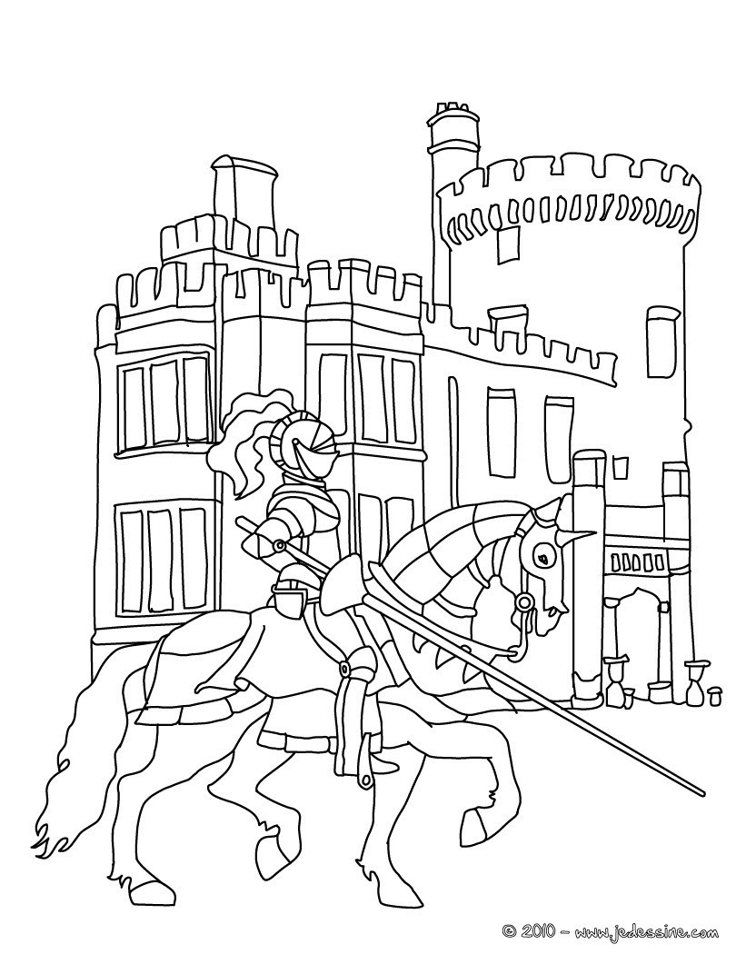Coloriage Dragon Chateau Fort  Get Images