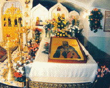 Holy relics of St. John, located in the crypt of the St. John of Rila Women's Monastery, which he founded in northeastern St. Petersburg