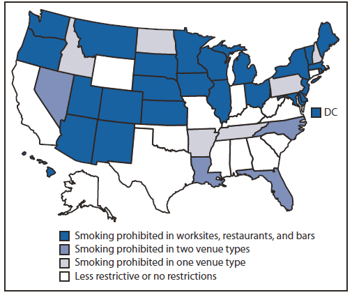 室内禁煙法導入州