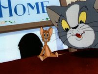 Screenshot from 1940s Puss Gets The Boot, the first Tom and Jerry cartoon