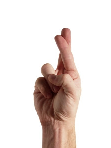 Gesture - Fingers crossed (with clipping path)