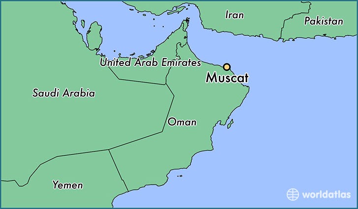 Map Of Muscat Oman | Cities And Towns Map