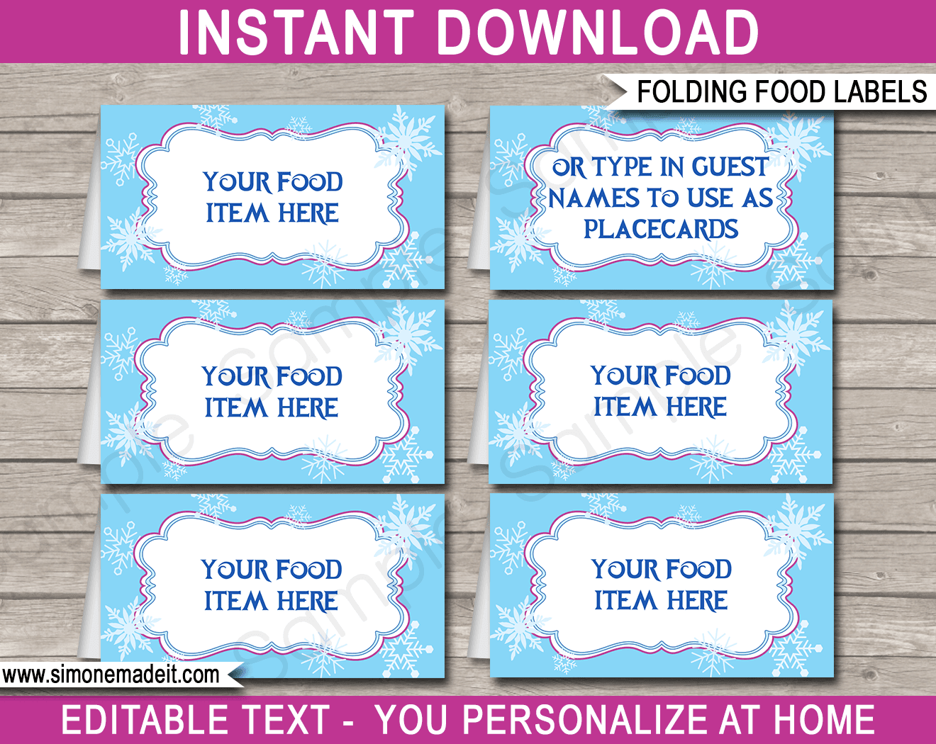 frozen food labels free printable that are universal