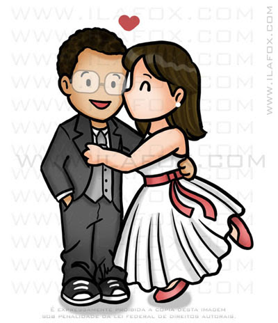 caricatura fofinha, caricatura simples, caricatura pequena, caricatura para lembrancinhas, dando beijinho, by ila fox