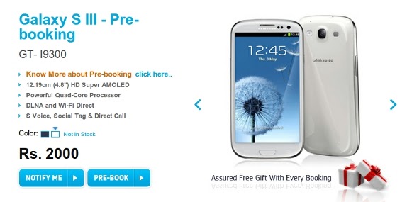 Samsung Galaxy S3 pre-orders start in India