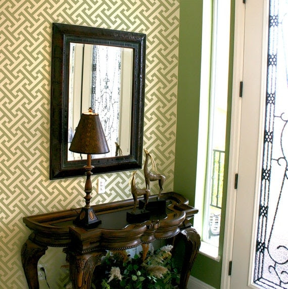 Geometric Pattern Wall Room Decor Made by OMG Stencils Home Improvements Color Paintings 0007