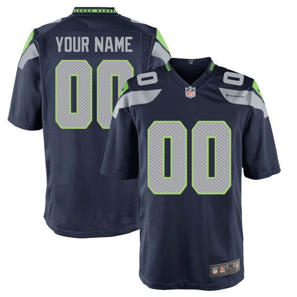 Mens Seattle Seahawks Nike College Navy Custom Game Jersey NFLShop.com Mens Seattle Seahawks Nike College Navy Custom Game Jersey NFLShop.com