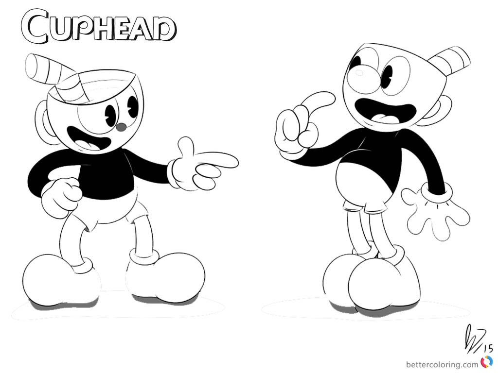 Cuphead And Mugman Coloring Pages - Coloring Pages Kids 2019