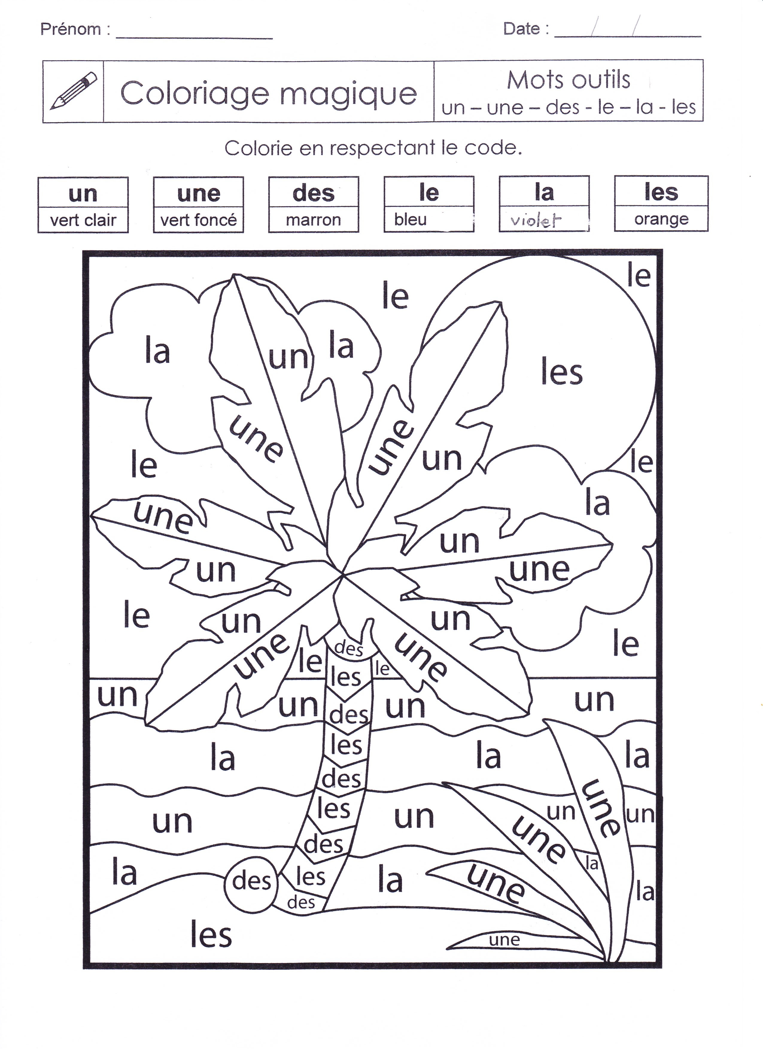 Coloriage Magique Mots Outils Cp  Haut Coloriage HDImages et