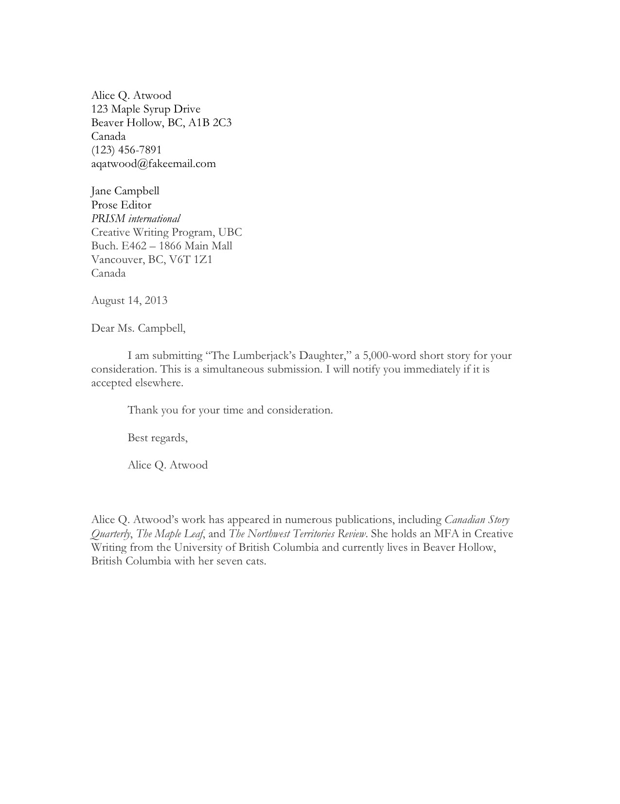Sample Cover Letter: Best Examples Of A Cover Letter For Poetry
