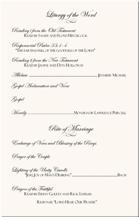 Rose Wedding Program Examples Wedding Program Wording Rose Wedding Program Examples Wedding Program Wording